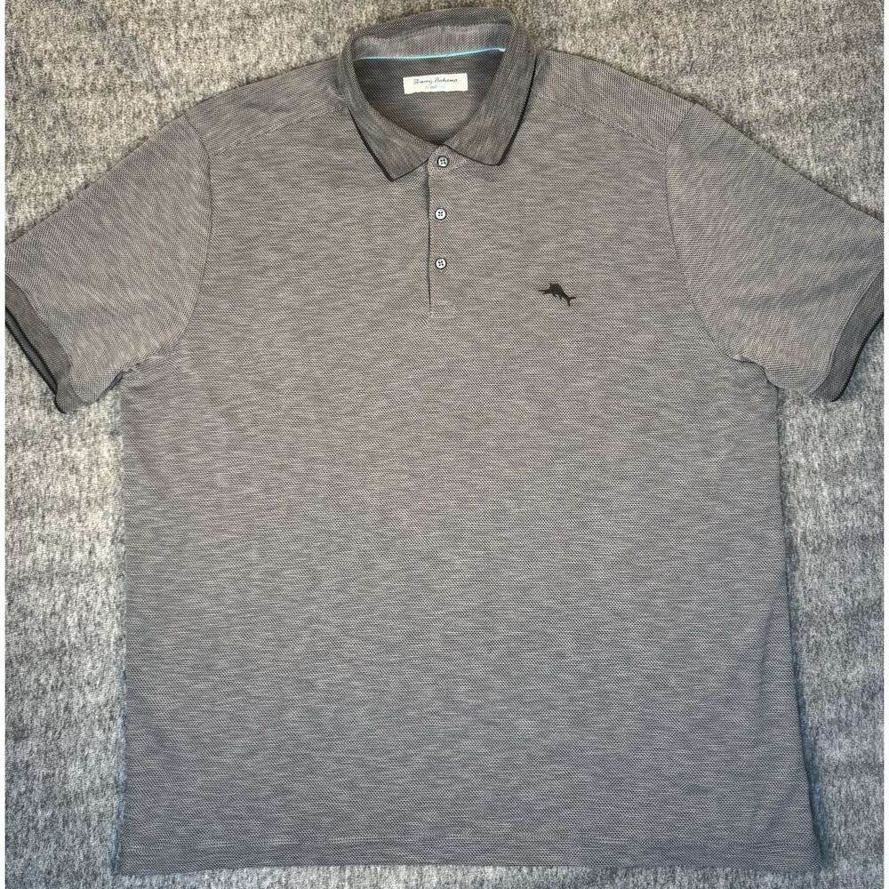 Mens Tommy Bahama Island Zone Gray Polo Shirt No Size Tag POSSIBLE 2X